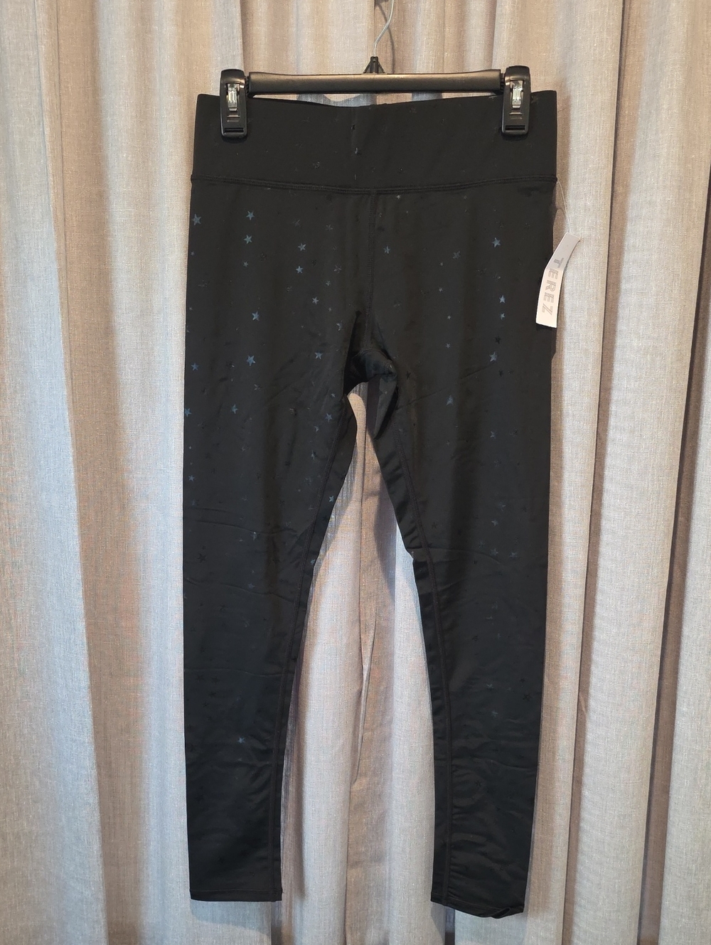 Terez NY Black Leggings with Foil Star Print